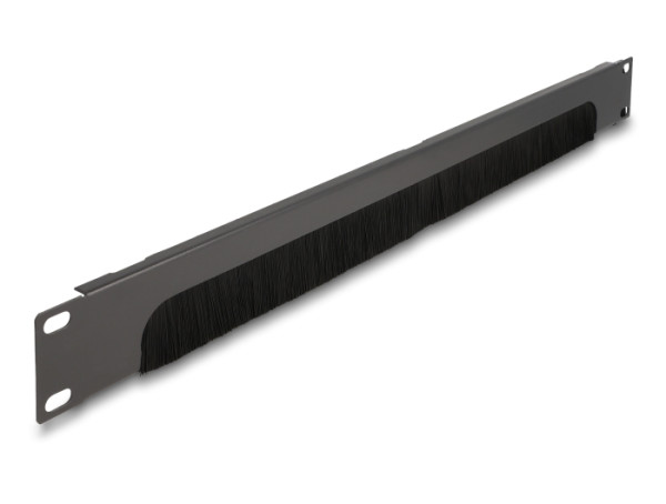 DeLOCK 19″ Kabelmanagement Bürstenleiste unten offen 1 HE dunkelgrau (66750)