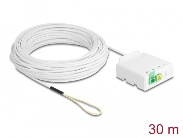 DeLOCK LWL Anschlussdose 2 x SC/APC Simplex mit Verlegekabel Set 30 m (85933)