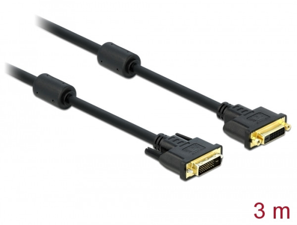 DeLOCK DVI-D/DVI-D 3m DVI-Kabel Schwarz (83187)