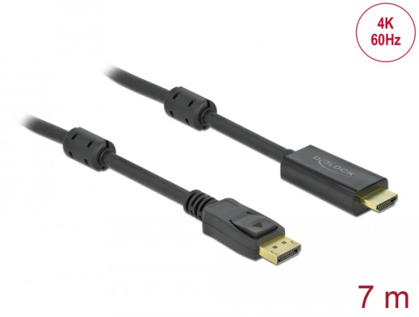 DeLOCK Aktives DisplayPort 1.2 zu HDMI Kabel 4K 60 Hz 7 m (85959)