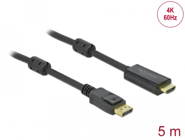 DeLOCK Aktives DisplayPort 1.2 zu HDMI Kabel 4K 60 Hz 5 m (85958)