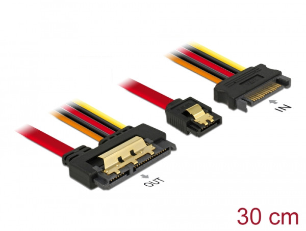 DeLOCK 85228 SATA-Kabel 0,3 m SATA 7-pin SATA 22-pin Schwarz (85228)