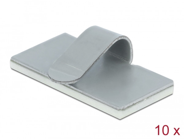 DeLOCK Kabelklemme selbstklebend Stahl 10 Stück (60184)