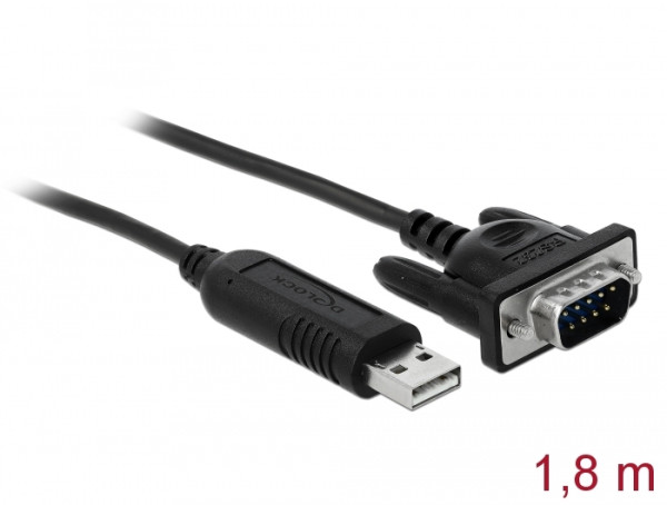 DeLOCK 66282 Serien-Kabel Schwarz 1,8 m RS-232 USB Typ-A (66282)