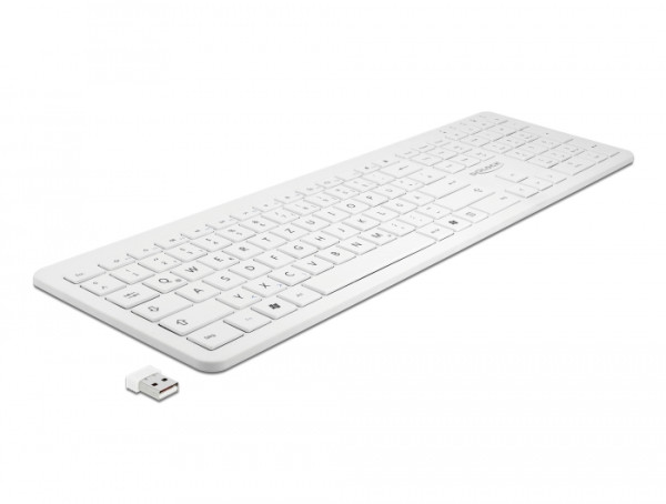 DeLOCK USB Tastatur 2,4 GHz kabellos weiß flach (12014)