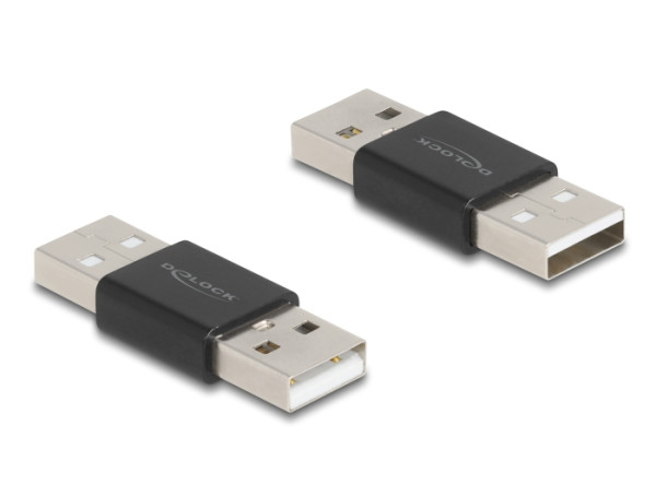 DeLOCK Adapter Gender Changer USB 2.0 Typ-A Stecker zu Stecker Metall (65108)