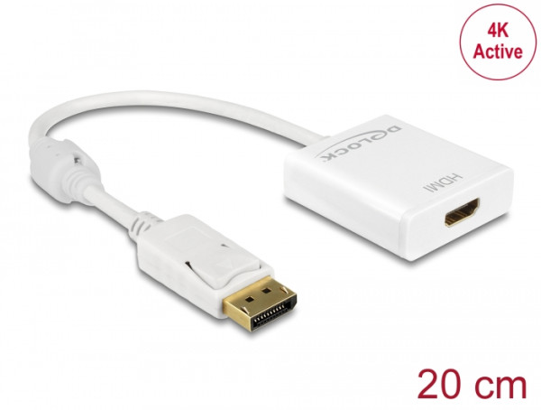 DeLOCK 62608 Videokabel-Adapter 0,2 m DisplayPort HDMI Typ A Standard Weiß (62608)