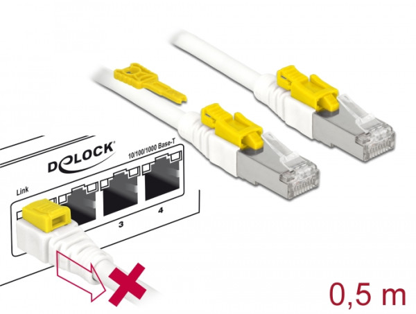 DeLOCK 85330 Netzwerkkabel Weiß 0,5 m Cat6a S/FTP S-STP (85330)