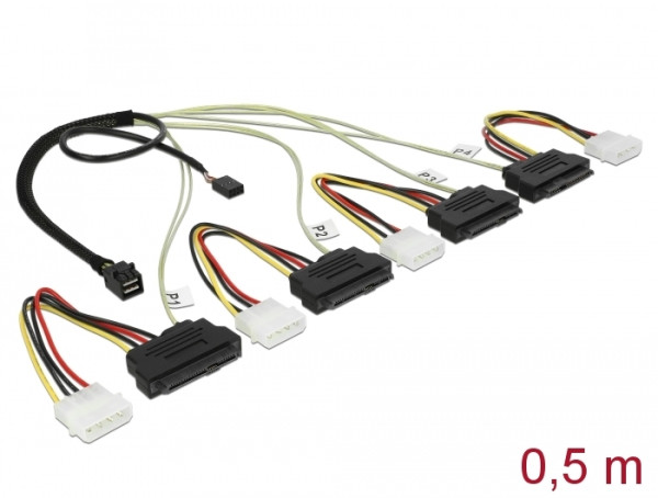 DeLOCK 83390 Serial Attached SCSI SAS-Kabel 0,5 m Mehrfarbig (83390)
