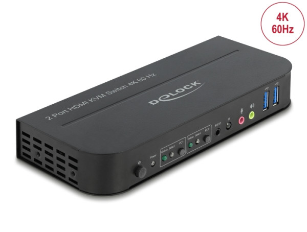 DeLOCK HDMI KVM Switch 4K 60 Hz mit USB 3.0 und Audio (11481)