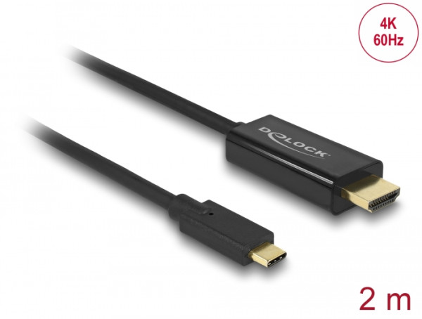 DeLOCK 85291 Videokabel-Adapter 2 m USB Typ-C HDMI Schwarz (85291)