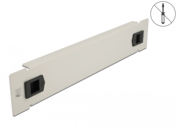 DeLOCK 10″ Netzwerkschrank Blindabdeckung werkzeugfrei 1 HE grau (66629)