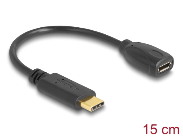 DeLOCK 65578 USB Kabel USB 2.0 0,15 m USB C Micro-USB B Schwarz (65578)