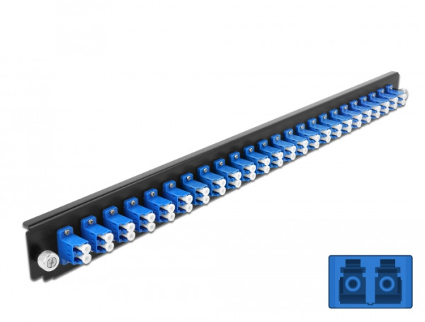 DeLOCK 19″ LWL Spleißbox Frontblende 24 Port LC Duplex blau (43357)