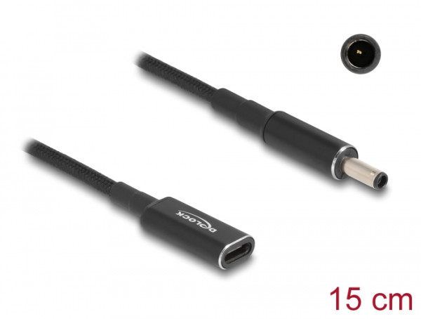 DeLOCK Adapterkabel für Notebook Ladekabel USB Type-C Buchse zu Dell 4,5 x 3,0 mm Stecker 15 cm (60036)