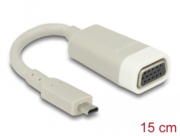 DeLOCK 65470 Videokabel-Adapter 0,15 m microHDMI VGA Weiß (65470)