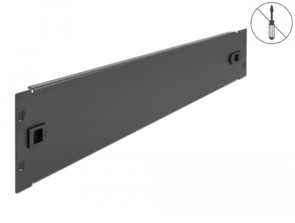 DeLOCK 19″ Netzwerkschrank Blindabdeckung werkzeugfrei 2 HE schwarz (66579)