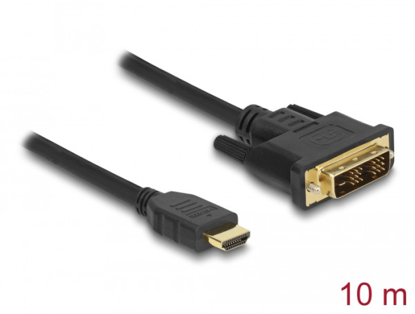DeLOCK 85587 Videokabel-Adapter 10 m HDMI Typ A Standard DVI-D Schwarz (85587)