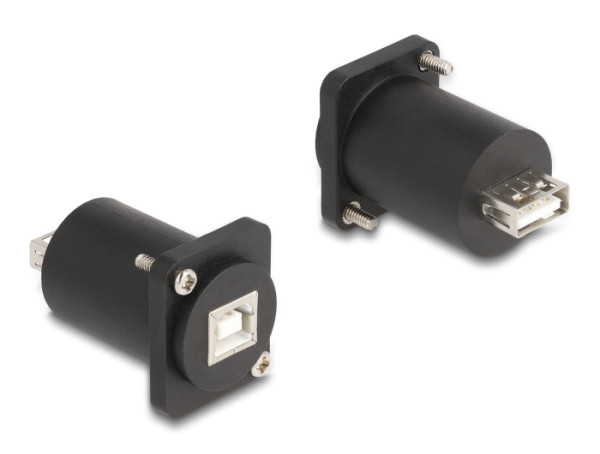 DeLOCK D-Typ Modul USB 2.0 Typ-B Buchse zu Typ-A Buchse mit Schrauben schwarz (88110)