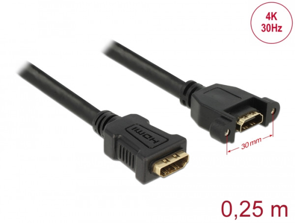 DeLOCK 0.25m 2xHDMI HDMI-Kabel 0,25 m HDMI Typ A Standard Schwarz (85100)