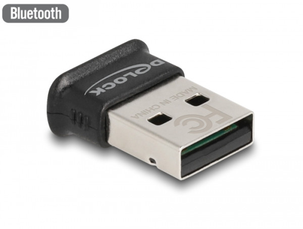 DeLOCK USB Bluetooth 5.0 Adapter Klasse 1 im Micro Design - Reichweite bis zu 100 Meter (61024)