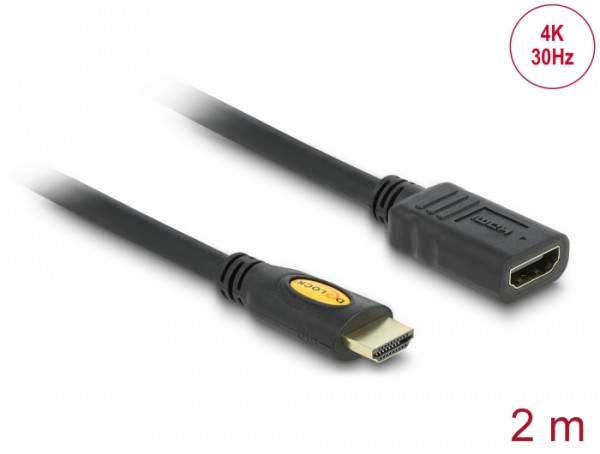 DeLOCK 2m HDMI HDMI-Kabel HDMI Typ A Standard Schwarz (83080)