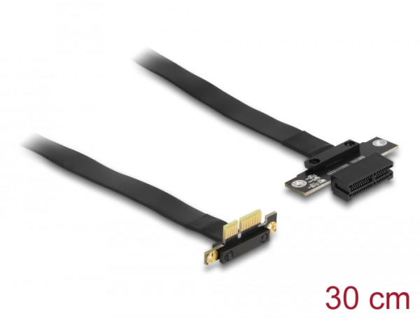 DeLOCK Riser Karte PCI Express x1 Stecker 90° gewinkelt zu x1 Slot mit Kabel 30 cm (88023)