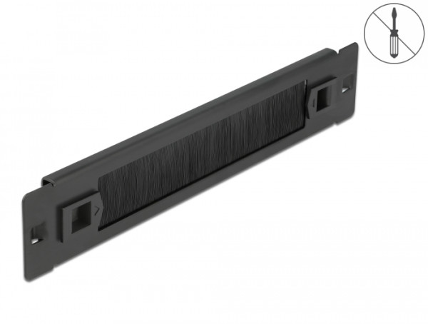 DeLOCK 10″ Kabelmanagement Bürstenleiste werkzeugfrei 1 HE schwarz (66343)