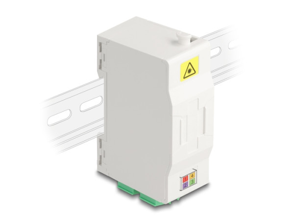 DeLOCK LWL Anschlussdose für Hutschiene mit Spleißhalter und 4 x LC Duplex Kupplung (88098)