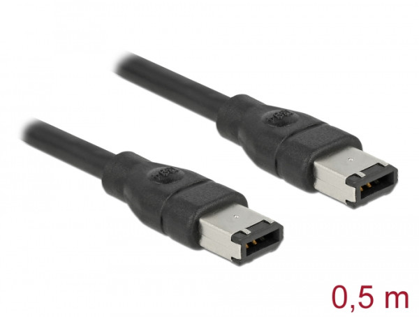 DeLOCK 83273 Firewire-Kabel 0,5 m 6-p Schwarz (83273)