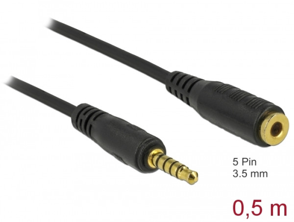 DeLOCK 85700 Audio-Kabel 0,5 m 3.5mm Schwarz (85700)