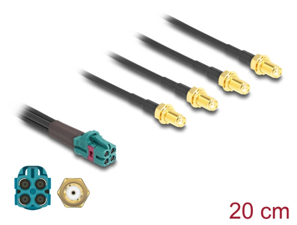 DeLOCK Kabel Mini FAKRA Z Buchse quad zu 4 x SMA Buchse B-Typ (90143)