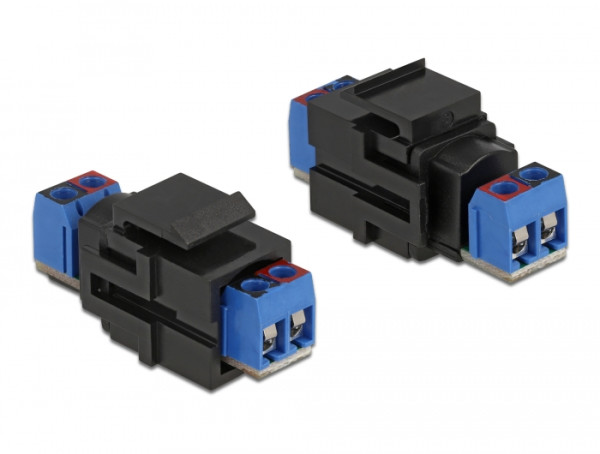 DeLOCK Keystone Modul 2 Pin Terminalblock > Terminalblock schwarz (86867)