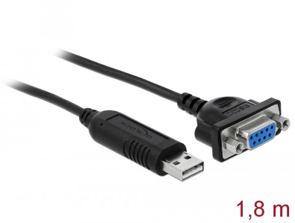 DeLOCK 66281 Serien-Kabel Schwarz 1,8 m RS-232 USB Typ-A (66281)