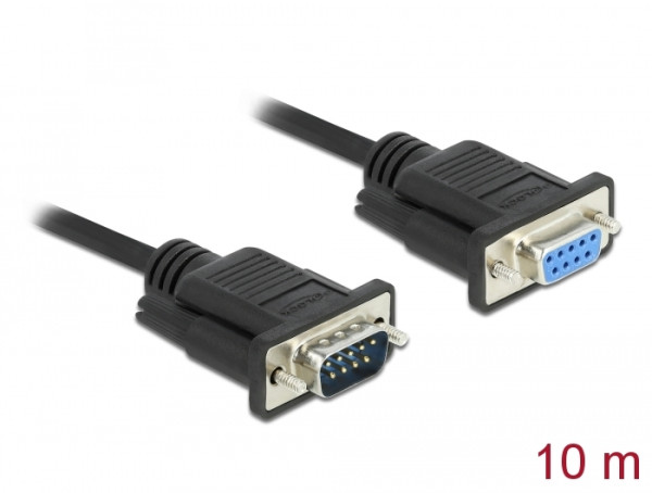 DeLOCK Seriell Kabel RS-232 D-Sub9 Stecker zu Buchse mit schmalem Steckergehäuse 10 m (86599)