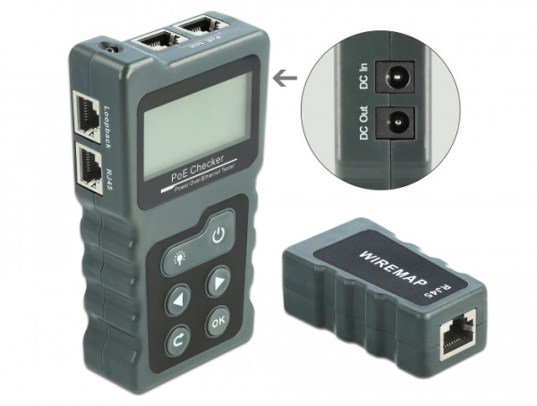 DeLOCK LCD Kabeltester RJ45 / PoE / DC (63110)
