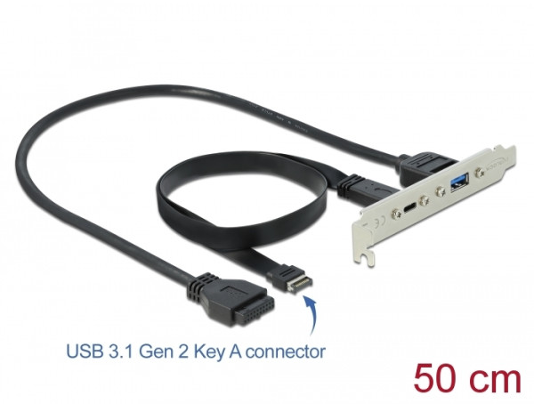 DeLOCK Slotblech mit 1 x USB Type-C™ und 1 x USB Typ-A Port (89934)