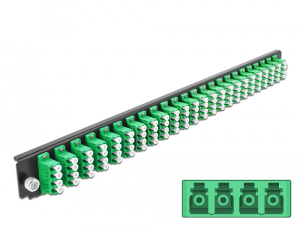 DeLOCK 19″ LWL Spleißbox Frontblende 24 Port LC Quad grün (43370)