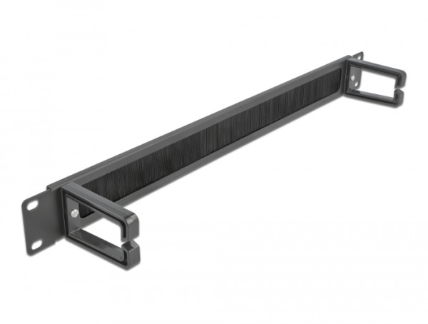 DeLOCK 19″ Kabelmanagement Bürstenleiste mit 2 Bügeln 1 HE schwarz (66486)
