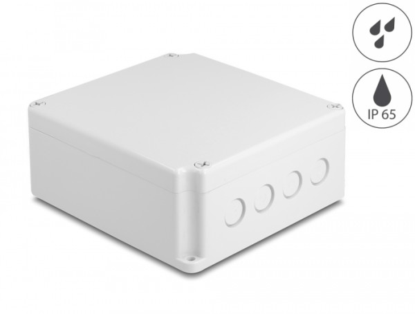 DeLOCK Installationsgehäuse mit Kabeleinführungen 170 x 160 x 70 mm grau (60490)