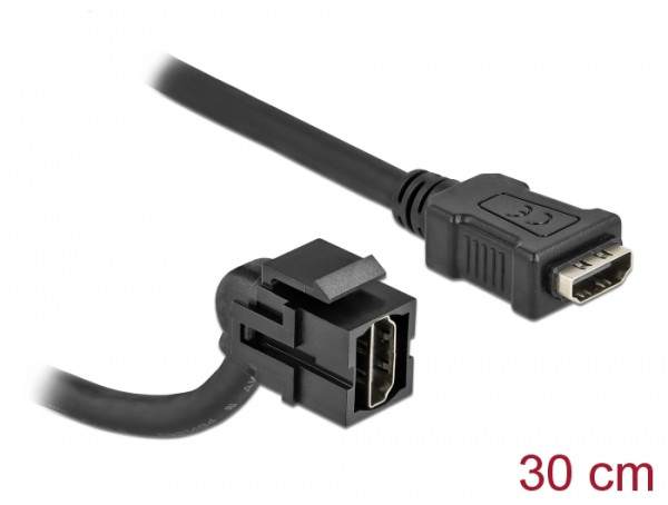 DeLOCK Keystone Modul HDMI Buchse 110° > HDMI Buchse mit Kabel schwarz (86853)