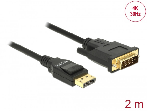 DeLOCK 85313 Videokabel-Adapter 2 m DisplayPort DVI-D Schwarz (85313)