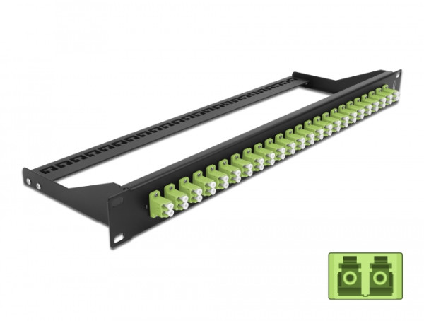 DeLOCK 19″ LWL Patchpanel 24 Port LC Duplex lindgrün (43391)