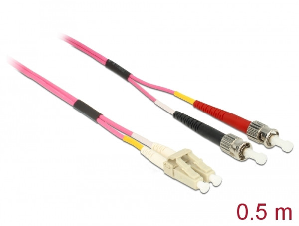 DeLOCK Kabel Lichtwellenleiter LC zu ST Multimode OM4 0,5 m (86547)