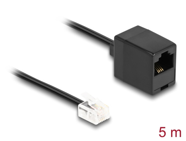 DeLOCK Telefonkabel RJ11 Stecker zu RJ45 Buchse schwarz 5 m (88095)