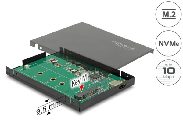 DeLOCK 42609 Speicherlaufwerksgehäuse SSD-Gehäuse Schwarz M.2 (42609)
