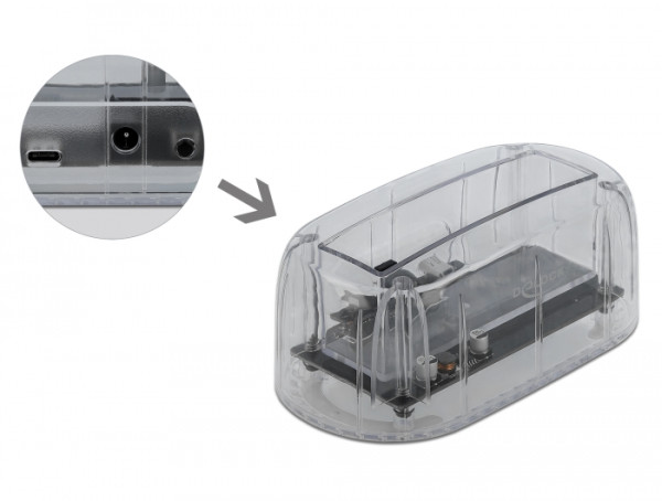 DeLOCK USB Type-C Dockingstation für 1 x SATA HDD / SSD transparent (64089)