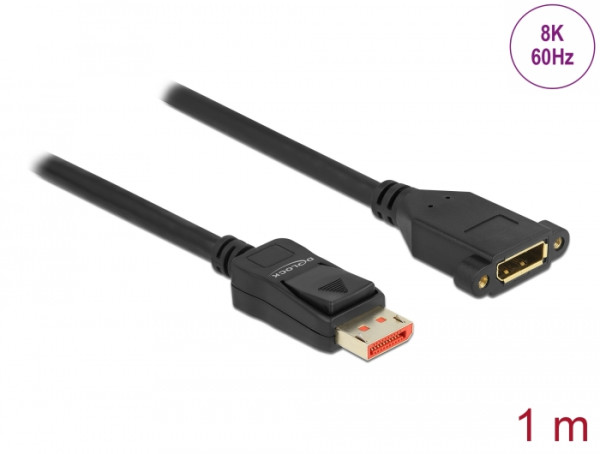 DeLOCK DisplayPort Verlängerungskabel zum Einbau 8K 60 Hz 1 m (87095)