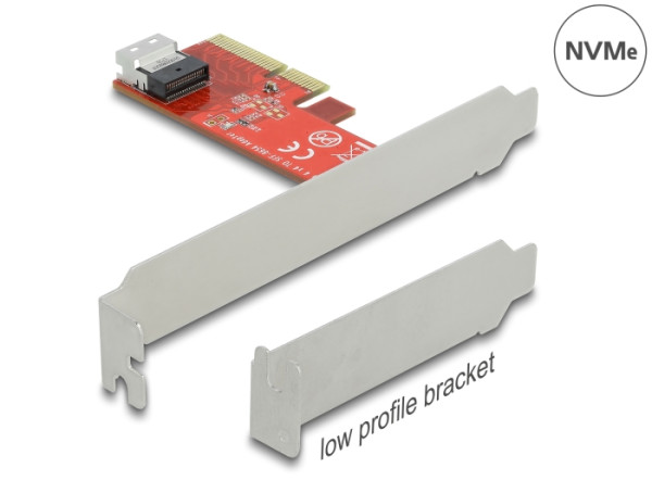 DeLOCK PCI Express x4 Karte zu 1 x intern SFF-8654 4i NVMe - Low Profile Formfaktor (90483)