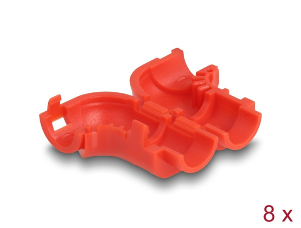DeLOCK Kabel Clips zum Abwinkeln 8 Stück rot (88126)